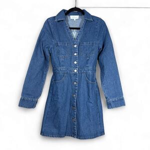 NWT In February "Claire Denim Mini" dress, size S.